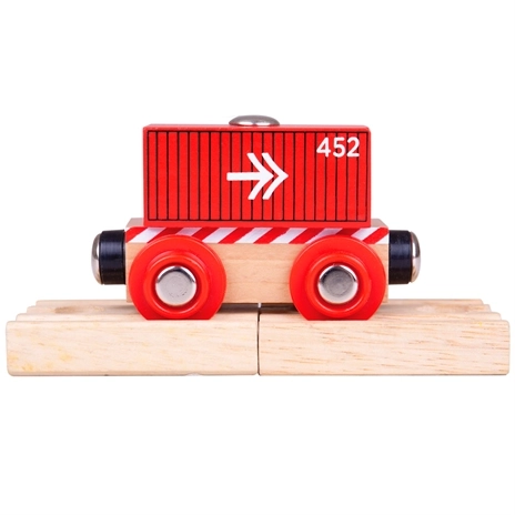 Bigjigs Rail Vagon rdeč kontejner