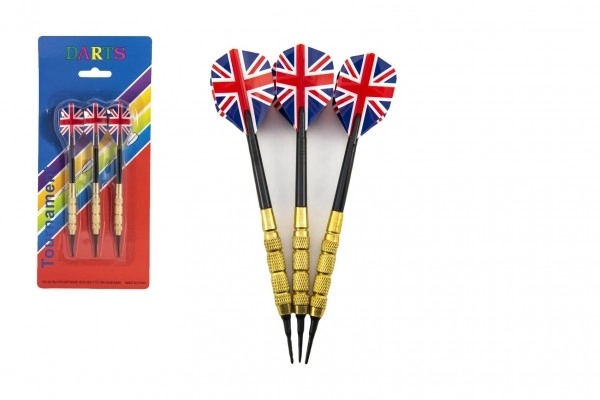 Ameriške puščice za metanje, 15 cm, plastične konice, komplet 3 kosi