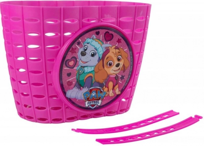 otroška košara za kolo z motivom PAW PATROL – rožnata