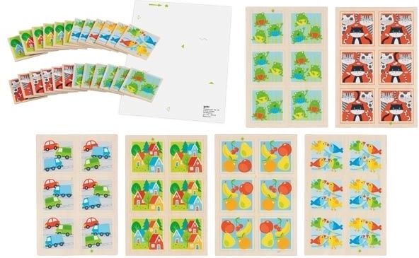Goki spominska igra Poglej bliže – leseno spomin za otroke