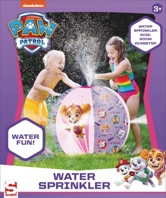 Vodna napihljiva brizgalna žoga 50 cm Paw Patrol roza