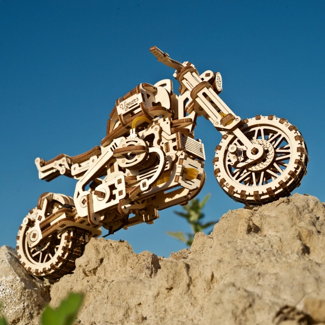 Ugears 3D puzzle Motocikel s prikolico 380 kosov