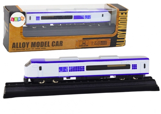 Zbirateljski vlakec 1:48 kovinski belomodri