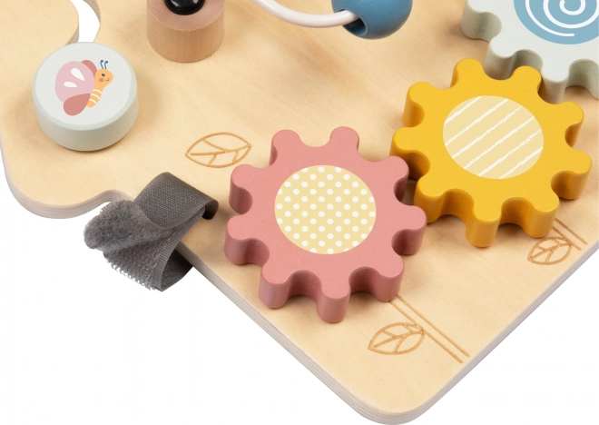Tooky Toy Velika Lesena Manipulacijska Tabla Hiša - Aktivnostni Center