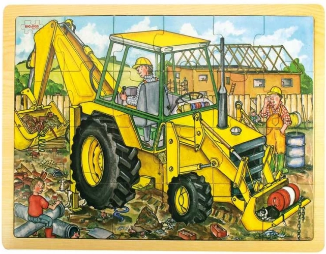 Bigjigs Toys lesene sestavljanke bager 24 kosov