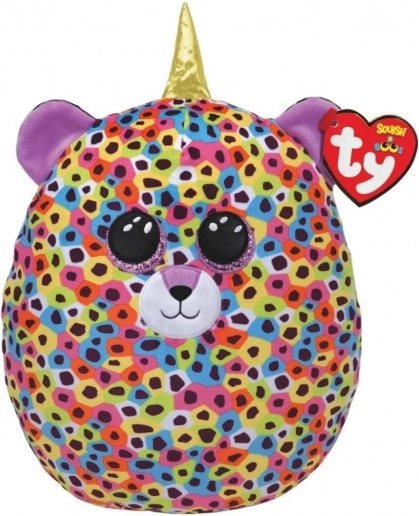 Plišasta blazina TY Squish-a-Boos leopard z rogom, večbarvna 22 cm