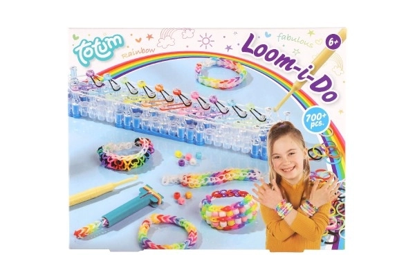 Naredite svojo zapestnico 700+ kos gumic, perlic + orodje + statve za pletenje zapestnic v škatli 30x24cm