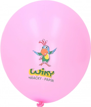 Rožnate napihljive baloni z potiskom Wiky – 100 kos