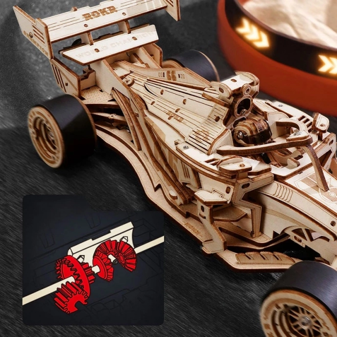 RoboTime 3D lesena sestavljanka Dirkalni avto