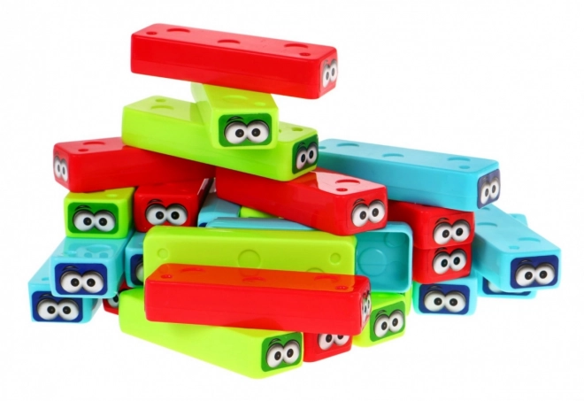 Mini arkadna igra Jenga za otroke 3+ Zlaganje stolpov + 30 barvnih kock + kocke
