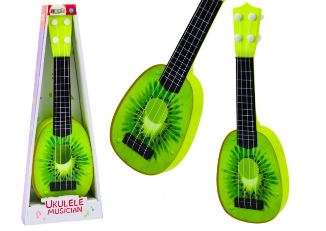 Ukulele za otroke Mini kitara 4 strune Kiwi sadje Zelena 15"