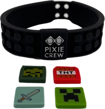 Nastavljiva zapestnica PIXIE CREW & MINECRAFT črna