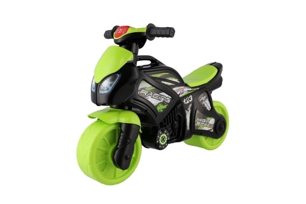 Poganjalec motor zeleno-črna plast na baterije s svetlobo in zvokom v vrečki 36x53x74cm