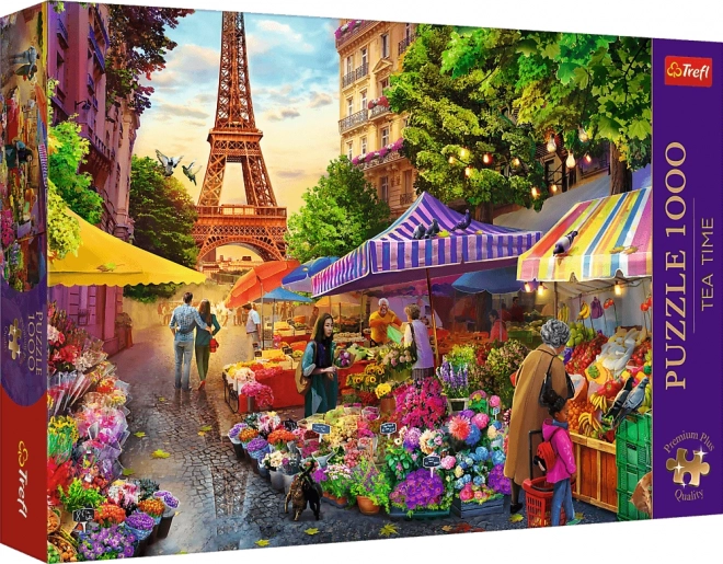 TREFL Puzzle Premium Plus Čas za čaj: Cvetočna tržnica 1000 kosov