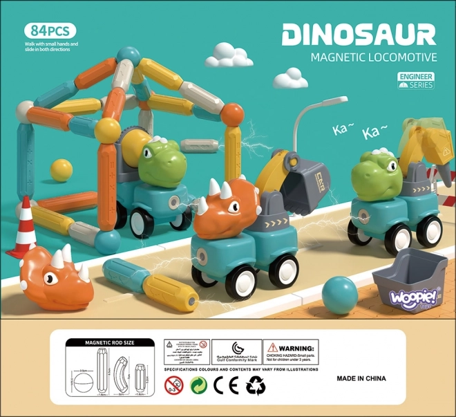 Woopie magnetske kocke dinozavri konstrukcijski set