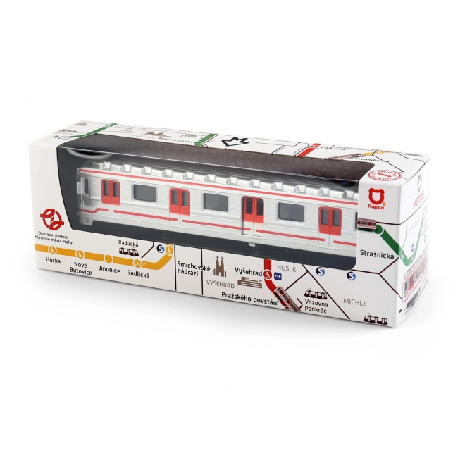 Pragaško metro kov 16 cm na vzmetni pogon v škatlici 19,5x7x6cm