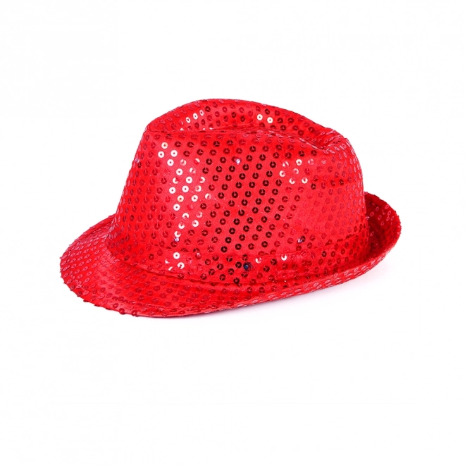Disko rdeči klobuk s LED lučjo za odrasle