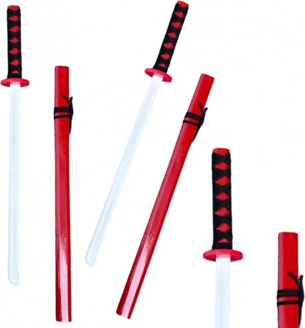 Lesena vadbena katana rdeča 70 cm