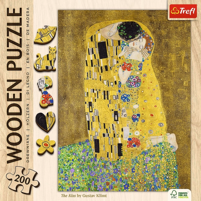 Lesene sestavljanke Gustav Klimt - Poljub 200 kosov