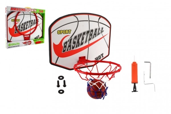Košarkarski set z leseno ploščo in žogo