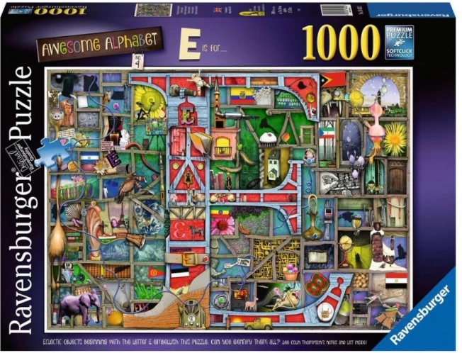 Ravensburger sestavljanka Čudovita abeceda E & F 1000 koščkov