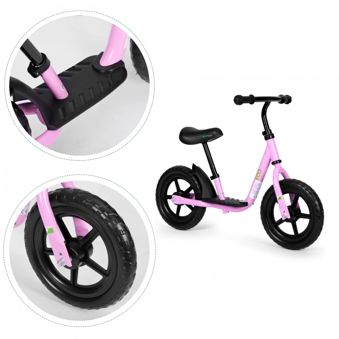 Otroški poganjalec s platformo ECOTOYS roza