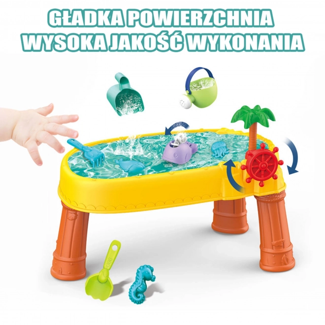 Woopie vodni miza 2v1 peskovnik in gusarska ladja