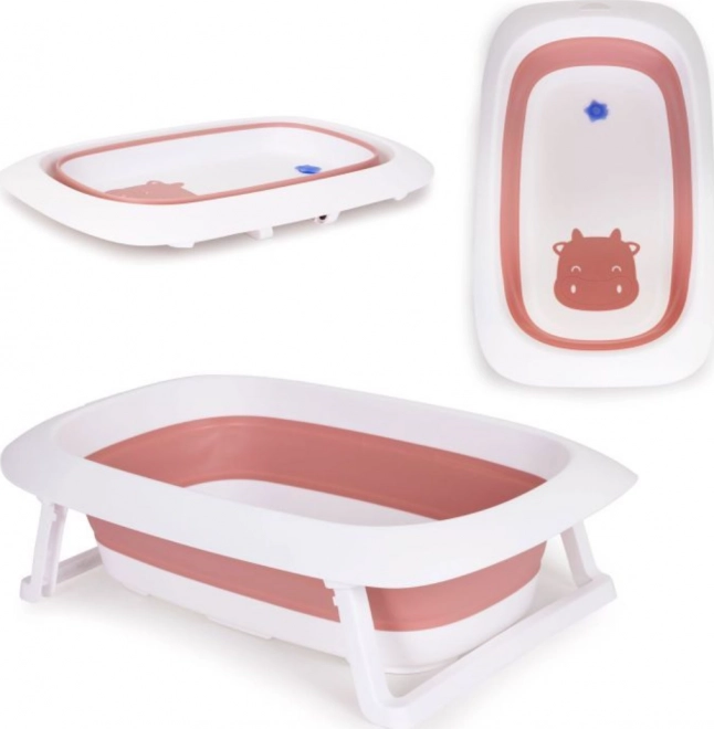 Zložljiva otroška banjica z izpustom Ecotoys – Rožnata