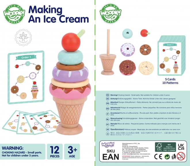 Montessori sladoledi Woopie Green leseni