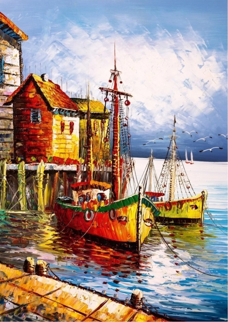 Sestavljanka ART PUZZLE oranžno pristanišče 500 kosov