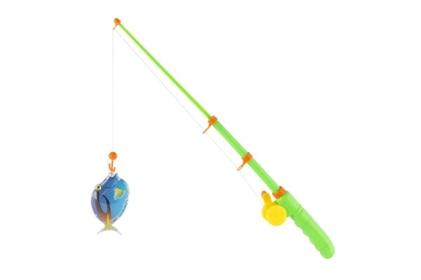 Igra ribe/ribič magnetna plastika 5kos+palica plastika 39cm 2 barvi na kartici
