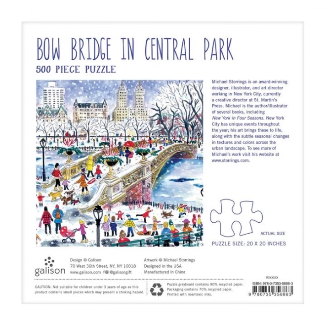 Kvadratna sestavljanka Bow Bridge v Central Parku 500 kosov