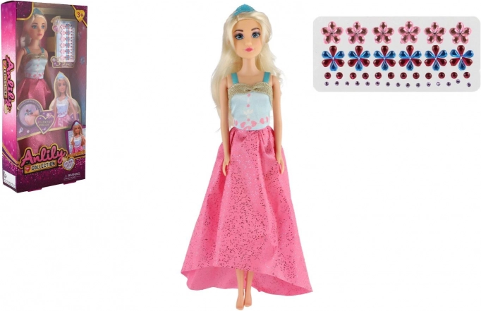 punčka Anlily s bleščečimi diamanti 30 cm