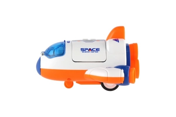 Raketoplan/raketa plast 10x11cm s kozmonavtom na vztrajniku 2 barvi 12ks v škatli