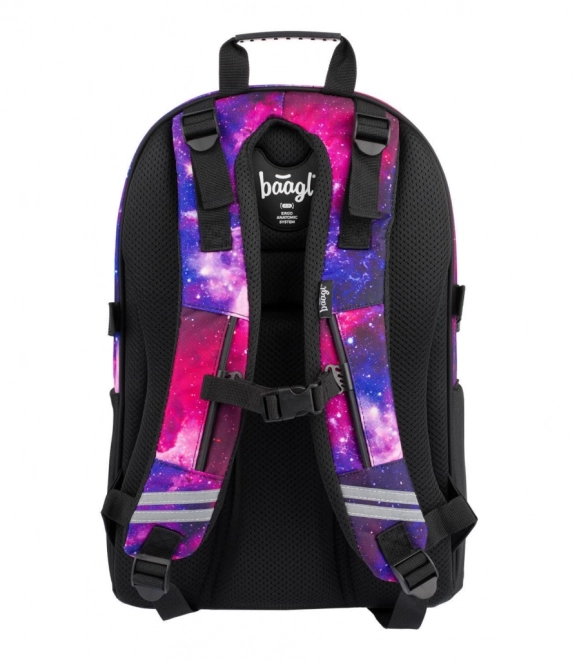 BAAGL 3 SET Skate Galaxy: nahrbtnik, peresnica, vrečka