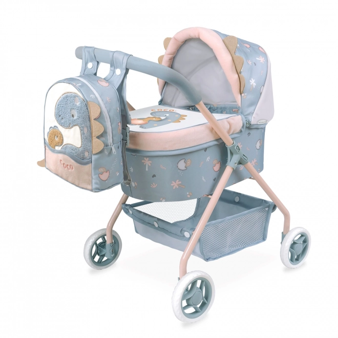 DeCuevas 86080 Moj prvi voziček za punčke z nahrbtnikom COCO 2024 - 56 cm