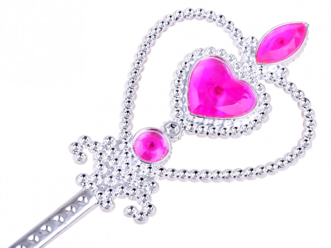 Kostumski set Princesa s krono in pletenico – Rožnata
