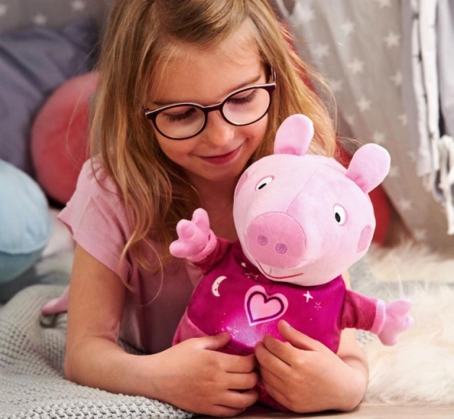 Peppa Pig 2v1 plišasti uspavanka, igranje + svetloba, roza, 25 cm