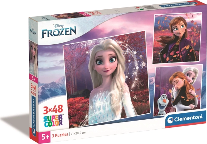 Sestavljanka 3×48 kosov DISNEY FROZEN – komplet kvadratnih puzzlov