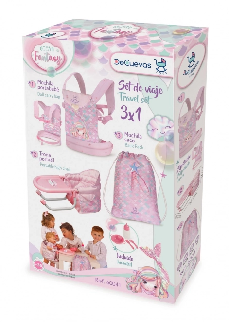 DeCuevas 60041 Potovalni set za punčke 3 v 1 Ocean Fantasy 2021