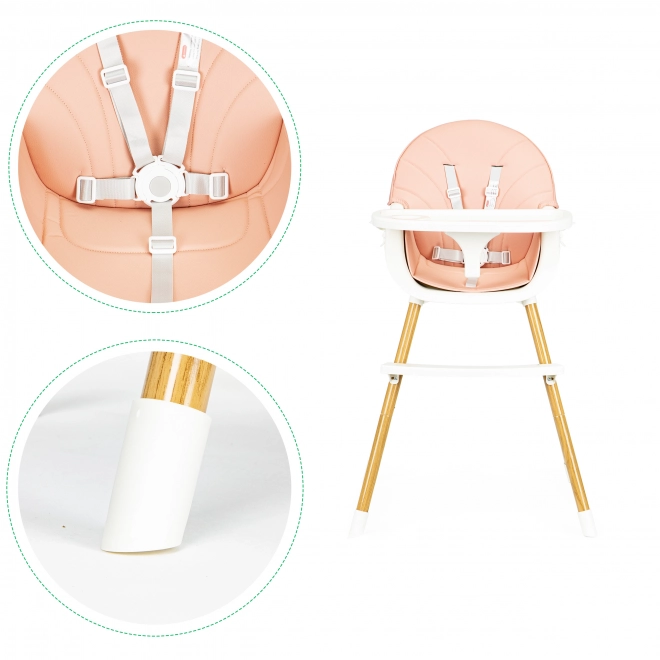 Ecotoys Jedilnica Stolček 2v1 Roza