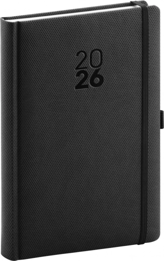 Dnevni dnevnik Diamante 2026 črna 15 x 21 cm