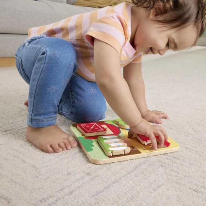 Fisher-Price Lesena igra skrivalnice z živalmi
