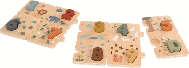 Lesena računska sestavljanka z živalmi 2Kids Toys