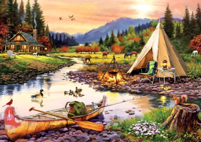 art puzzle kampiranje 3000 koščkov