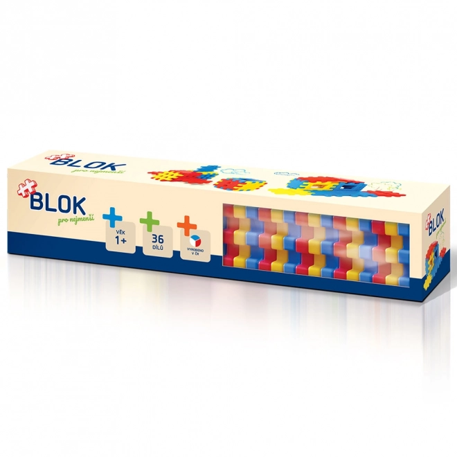 Prva gradbena igrača Blok 36 kosov v škatli 34x7x7cm 12m+