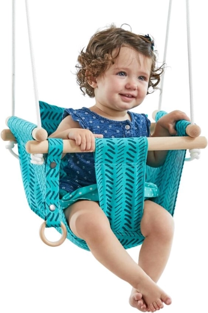 Otroško tekstilno gugalnico iz 100 % bombaža, turkizna – 2Kids Toys