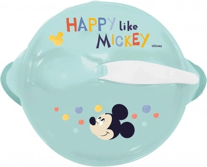 Nedrseča Skledica z Vakuumskim Podstavkom in Pokrovom Mickey