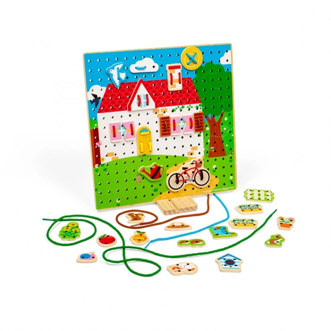 Bigjigs Toys Prepletalna plošča hišica
