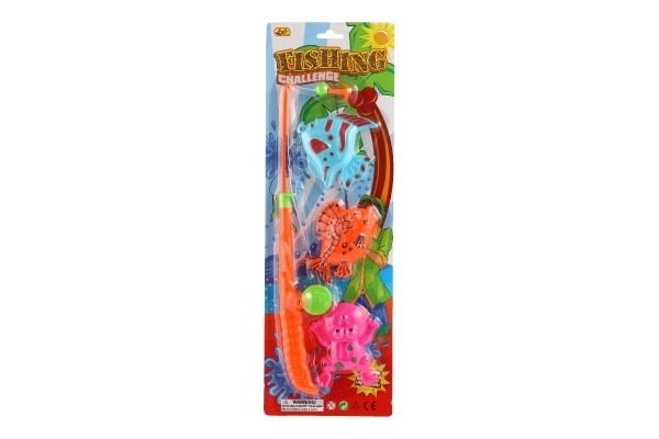 Igra ribe/ribič magnetna plastika 3kosi+palica plastika 34cm barvni mix na kartici